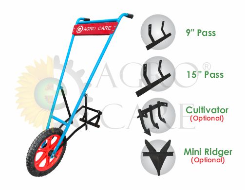 E AGRO CARECYCLE WEEDER The cycle weeder comes with 4 attachments — 2 included with the machine and 2 available separately for